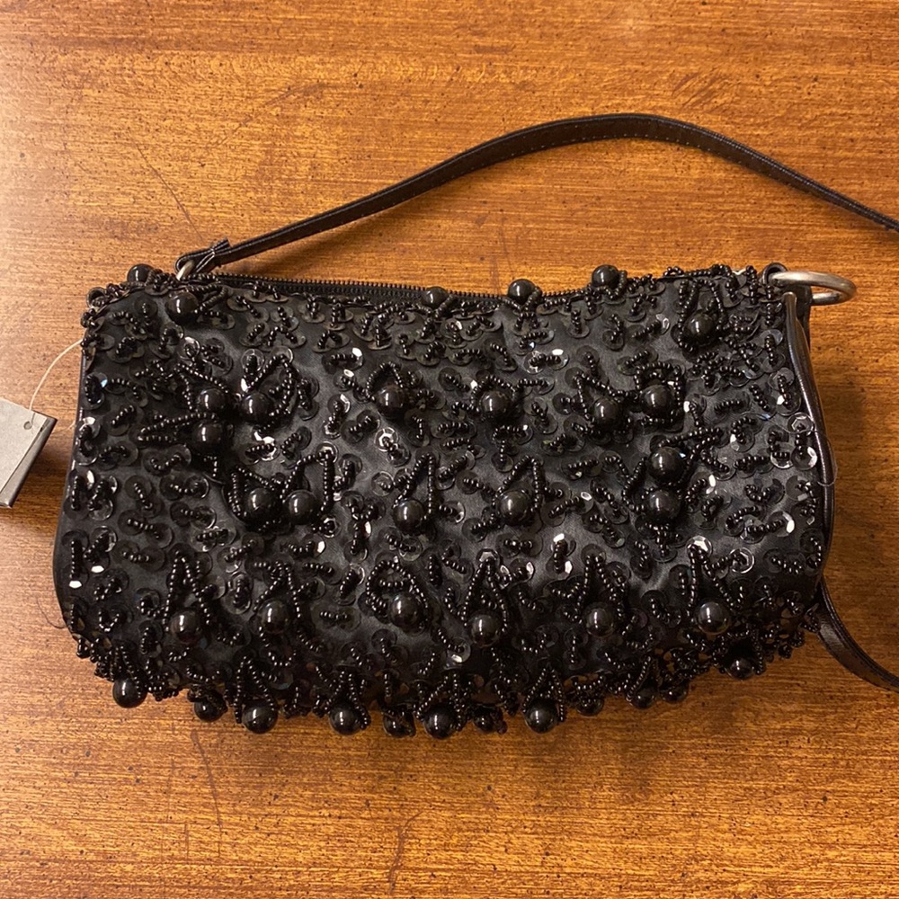 🔥CHENSON Group Candace Black Beaded Crossbody Purse